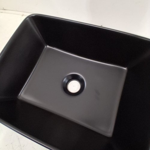 KARAMAG RECTANGLE VESSEL BATHROOM SINK - 16"X12" - BLACK - (MODEL:6116) image 3