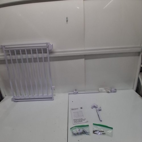 FUZZYNEST EXTRA-WIDE WALK THRU BABY GATE FOR STAIRS WITH AUTO CLOSE - 26.4" - 43" X 29" - WHITE (MODEL: SH21.002G) image 2