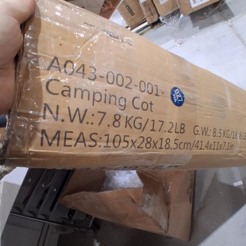 CAMPING COT WITH PADDED MATTRESS - 28" X 73" - BLUE/BLACK (MODEL: A043-002-001) image 2