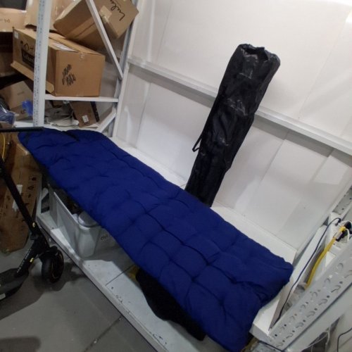 CAMPING COT WITH PADDED MATTRESS - 28" X 73" - BLUE/BLACK (MODEL: A043-002-001) image 3