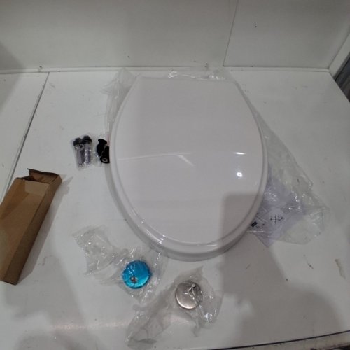 HIBBENT PREMIUM SLOW-CLOSE ROUND TOILET SEAT, ONE-CLICK RELEASE, 16.5" - WHITE (MODEL: ‎1CLICK45O-W) image 2