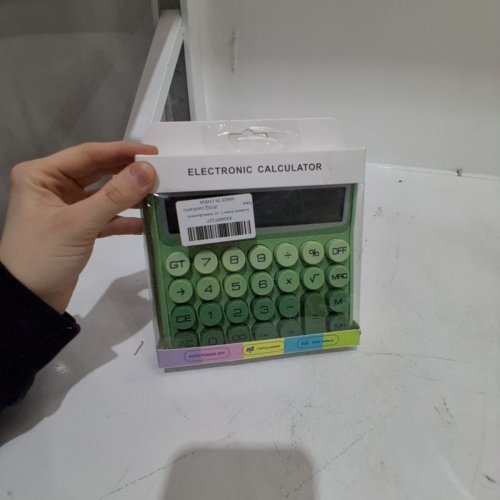 ELECTRONIC MECHANICAL KEY CALCULATOR BATTERY AND SOLAR POWERED - GREEN GRADIENT image 4