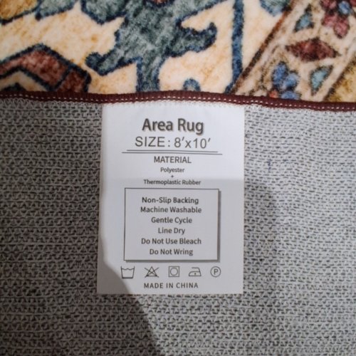 LARGE AREA RUG - 8FT X 10FT - MULTICOLORED image 2