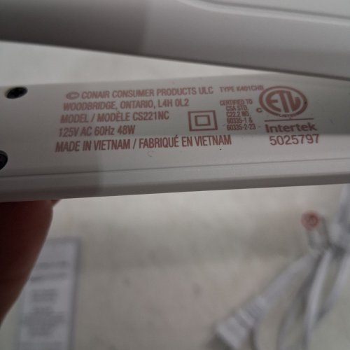 CONAIR DOUBLE CERAMIC STRAIGHTENER FLAT IRON - 1" - WHITE/ROSE GOLD - (MODEL: CS221NC) image 4
