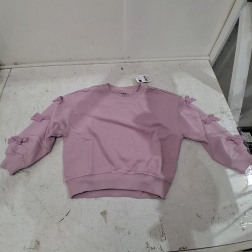 GIRL'S GEORGE BOW SLEEVE SWEATSHIRT - SMALL (6) - PINK image 2