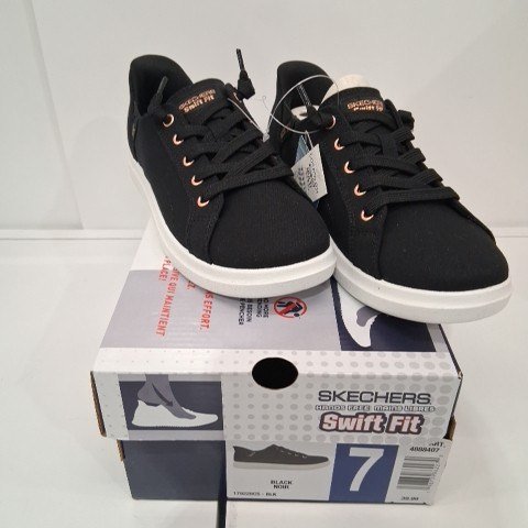 WOMEN'S SKECHERS SWIFT FIT MEMORY FOAM SNEAKERS SHOES - SIZE: 7 - NAVY (MODEL: 4888407 / 179228CS) image 2