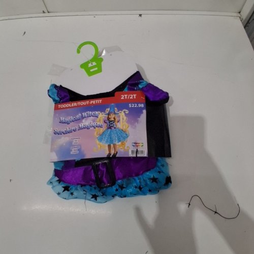 2PC TODDLER MAGICAL WITCH COSTUME DRESS AND HAT - 2T - BLUE/PURPLE image 2