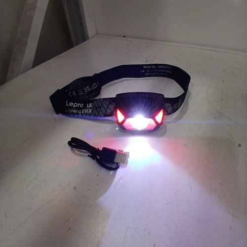 LEPRO WATERPROOF LIGHTWEIGHT LUX SUPER BRIGHT LED HEADLAMP - BLACK/GREY - (MODEL: 320015-2) image 2