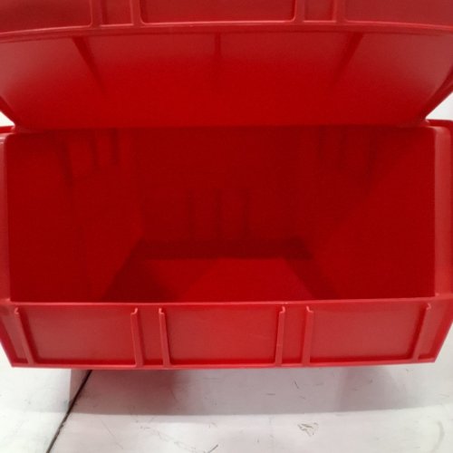2 AKROBINS PLASTIC STORAGE BINS - 11" X 18" - RED image 5