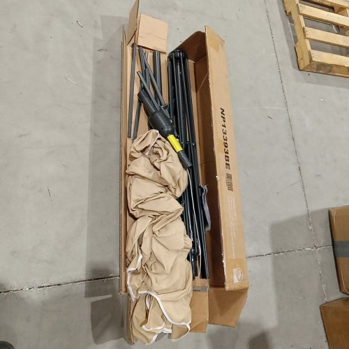COSTWAY PATIO UMBRELLA WITH PUSH BUTTON TILT AND CRANK - 10FT - BEIGE (MODEL:NP13393BE) image 2