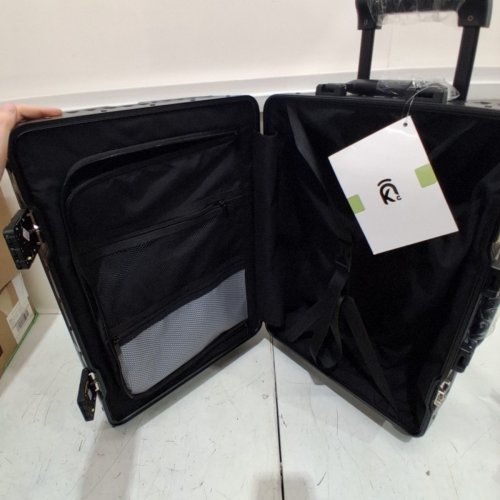 KRUTE CARRY ON LUGGAGE HARD SHELL SUITCASE WITH TSA LOCK SPINNER WHEELS, CUPHOLDER, AND USB PORT - 20" - BLACK image 4