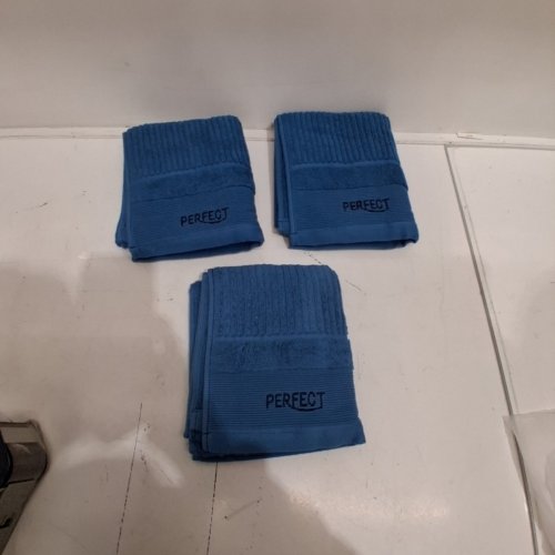 3PK 'PERFECT' BATH HAND TOWELS-30" X 13" - BLUE image 2