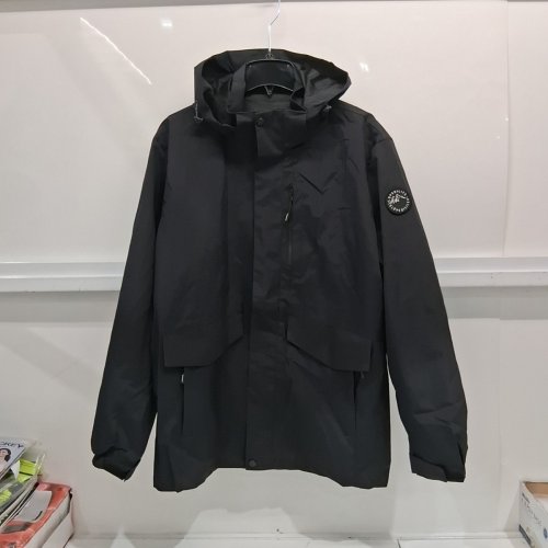 MEN'S WATER RESISTANT ZIP UP JACKET - 3XL - BLACK image 2