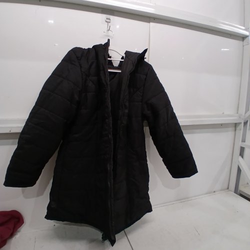 WOMENS HOODED LONG PUFFER COAT - MEDIUM/LARGE - BLACK image 2