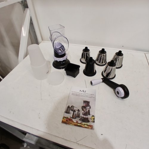 MIU ROTARY FOOD GRATER WITH ATTACHMENTS - BLACK/SILVER (MODEL: 1796155) image 2