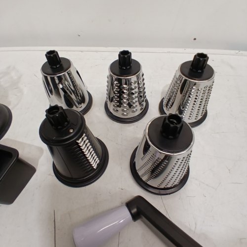 MIU ROTARY FOOD GRATER WITH ATTACHMENTS - BLACK/SILVER (MODEL: 1796155) image 3