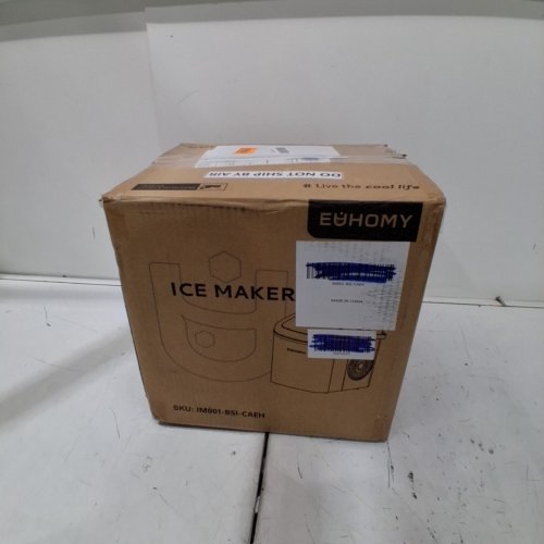 EUHOMY COUNTERTOP ICE MAKER MACHINE WITH HANDLE, BASKET AND SCOOP - MAKES 26LBS PER DAY - STAINLESS STEEL - (MODEL: IM001-BSI-CAEH / IM-06S) image 5