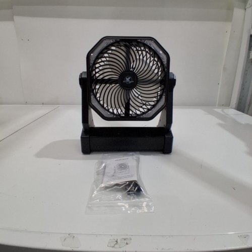 BATTERY OPERATED RECHARGEABLE PORTABLE CAMPING FAN WITH 3 MODES LED LIGHT & HANGING HOOK - 20000 MAH - BLACK (MODEL: D10) image 3