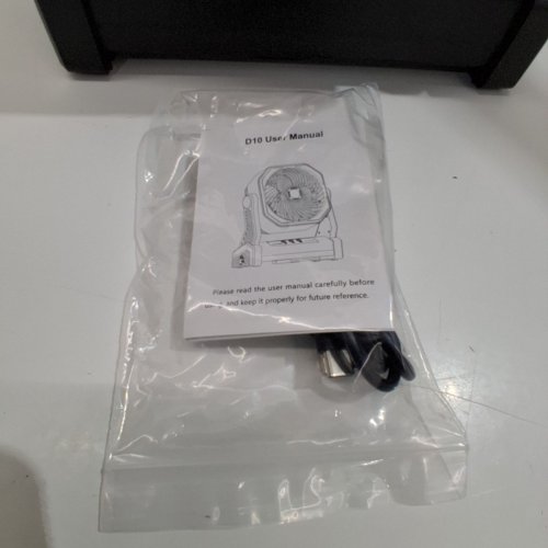 BATTERY OPERATED RECHARGEABLE PORTABLE CAMPING FAN WITH 3 MODES LED LIGHT & HANGING HOOK - 20000 MAH - BLACK (MODEL: D10) image 4