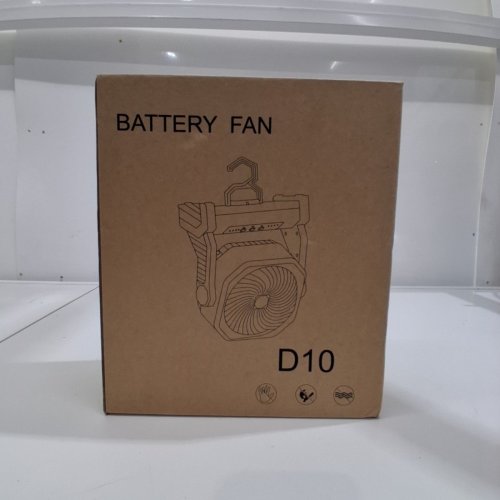 BATTERY OPERATED RECHARGEABLE PORTABLE CAMPING FAN WITH 3 MODES LED LIGHT & HANGING HOOK - 20000 MAH - BLACK (MODEL: D10) image 5