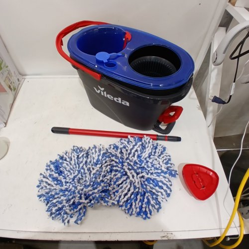 VILEDA EASYWRING RINSECLEAN SPIN MOP & BUCKET SYSTEM - GREY/BLUE image 2