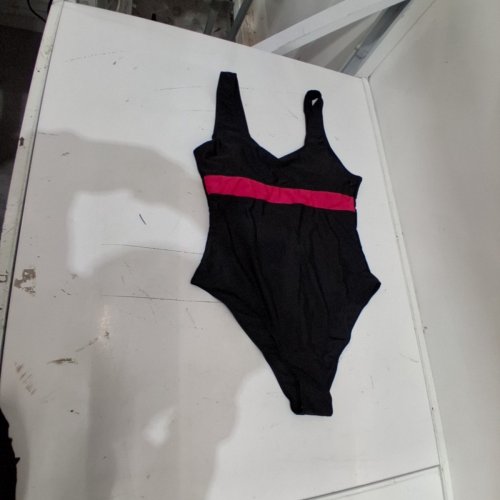 WOMEN'S ONE-PIECE SWIMSUIT - MEDIUM - BLACK / PINK image 2