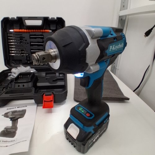 P-KOYEBOLT CORDLESS HIGH TORQUE IMPACT WRENCH KIT WITH 1 BATTERY- 21 V, 2300 RPM - TEAL AND BLACK image 2