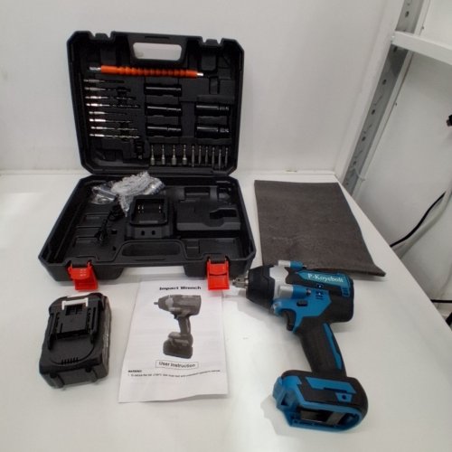 P-KOYEBOLT CORDLESS HIGH TORQUE IMPACT WRENCH KIT WITH 1 BATTERY- 21 V, 2300 RPM - TEAL AND BLACK image 3