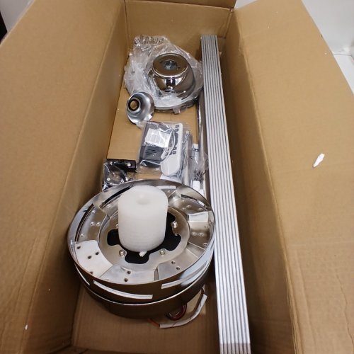 PHYLLUZ LARGE CEILING FAN WITH LIGHTS - 72" - SILVER image 2