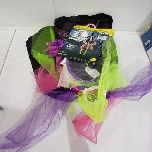 2PC GIRL'S PARTYHOLIC WITCHY WITCH COSTUME SET - LARGE (10-12) - BLACK / PURPLE / GREEN image 2