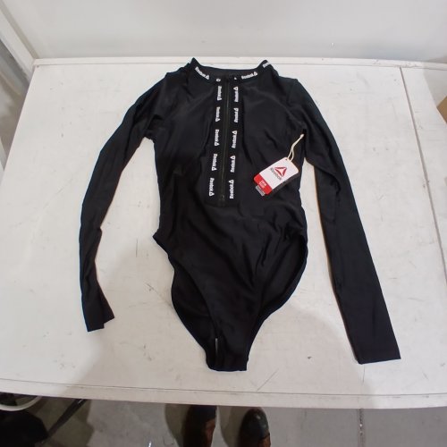 WOMEN'S REEBOK LONG SLEEVE ZIPPER ONE-PIECE SWIMSUIT - SMALL - BLACK (STYLE: RE-M107) image 2