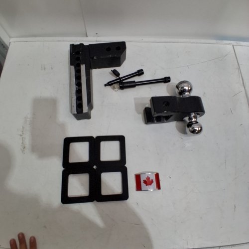 THOCAC ALUMINUM ADJUSTABLE TRAILER HITCH, FIT 2.5" RECEIVER 8" DROP/RISE DROP HITCH, 18500 LBS GTW, BALL MOUNT, 2" AND 2-5/16" DUAL TOWING BALL WITH DOUBLE LOCK PINS - BLACK (MODEL: CATH2.5-8B) image 2