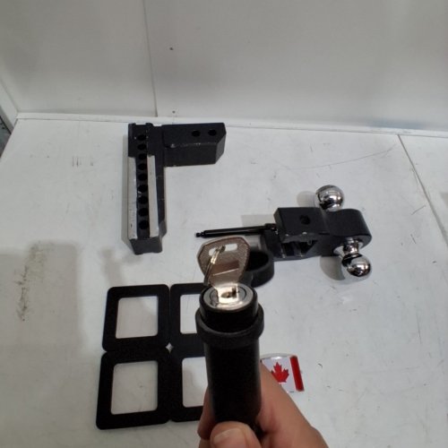 THOCAC ALUMINUM ADJUSTABLE TRAILER HITCH, FIT 2.5" RECEIVER 8" DROP/RISE DROP HITCH, 18500 LBS GTW, BALL MOUNT, 2" AND 2-5/16" DUAL TOWING BALL WITH DOUBLE LOCK PINS - BLACK (MODEL: CATH2.5-8B) image 6