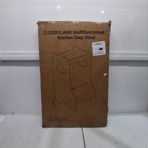 COSYLAND MULTIFUNCTIONAL KITCHEN STEP STOOL - BLACK / NATURAL (MODEL: CS000178-5-CA) image 5
