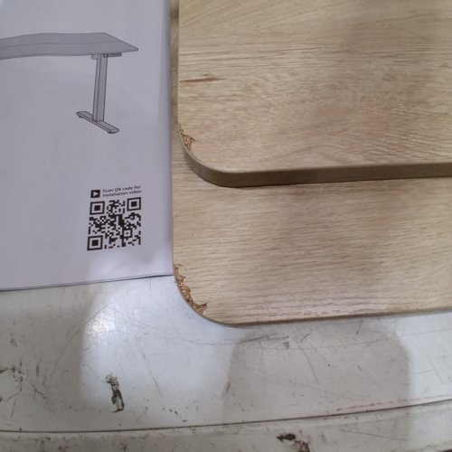 ELECTRIC ADJUSTABLE SIT AND STAND COMPUTER DESK - 24" X 55" - LIGHT BROWN/WHITE image 4