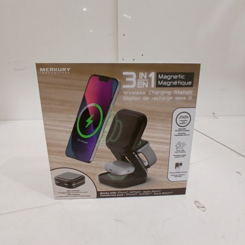 MERKURY INNOVATIONS 3-IN-1 MAGNETIC WIRELESS CHARGING STATION - BLACK (MODEL: MIC-QIS21-101W) image 5