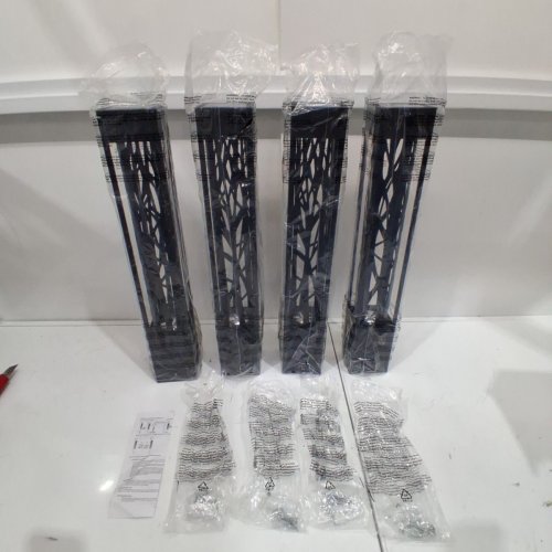 4PK SOLAR BOLLARD PATHWAY LIGHTS - 22" X 3.5" - BLACK (MODEL: 2323028) image 2