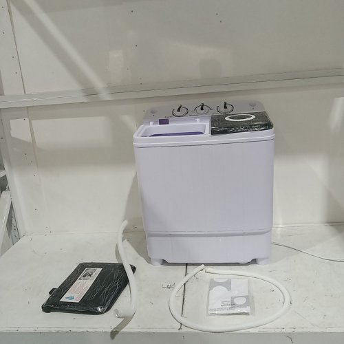 COSTWAY PORTABLE COMPACT TWIN TUB WASHING MACHINE - 17.6LBS CAPACITY - GREY/WHITE - (MODEL: FP11145US-DK) image 4