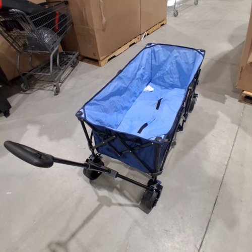 OVERMONT FOLDABLE DOUBLE DECKER WAGON CART - 300LB CAPACITY - 49" - BLUE (MODEL: 0S06035-1) image 2
