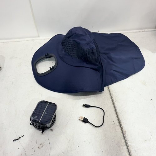 UNISEX ZAXIMAP SOLAR POWER FAN HAT WITH UV PROTECTION - OSFM - NAVY BLUE image 2