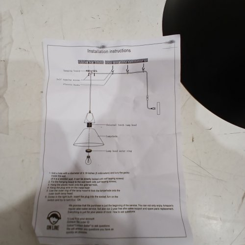 PENDANT HANGING LIGHT FIXTURE - BLACK image 2