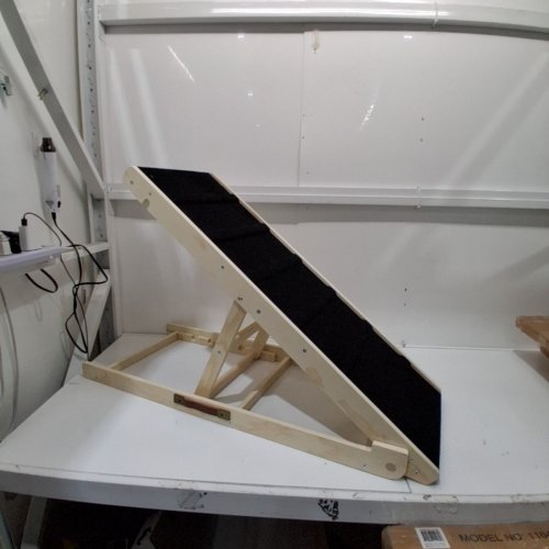 WOODEN DOG STAIRS ADJUSTABLE PET DOG RAMP - 10" TO 24" - 250LB MAX image 2