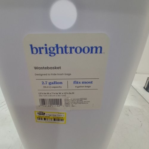 BRIGHTROOM STEP WASTEBASKET - 2.7 GAL- WHITE / CLEAR image 2