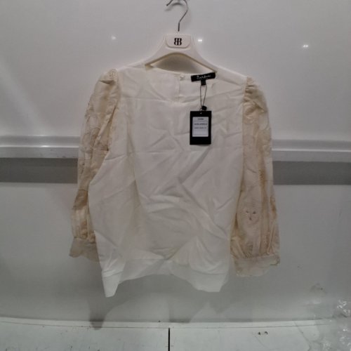 WOMEN'S BARILOCHE EMBROIDERED LACE SHIRT - SMALL / MEDIUM - 38 - OFF-WHITE (STYLE: DORIA) image 2