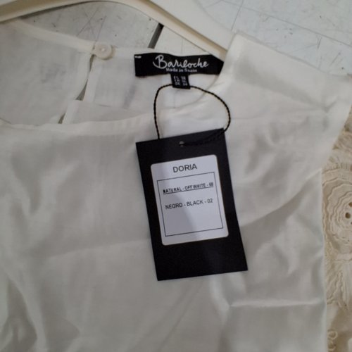 WOMEN'S BARILOCHE EMBROIDERED LACE SHIRT - SMALL / MEDIUM - 38 - OFF-WHITE (STYLE: DORIA) image 5