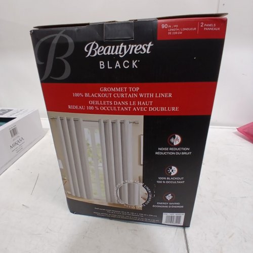 (2 PANEL) BEAUTYREST GROMMET TOP BLACKOUT CURTAIN WITH LINER - 52" X 90" - SILVER (MODEL: 6699105) image 4