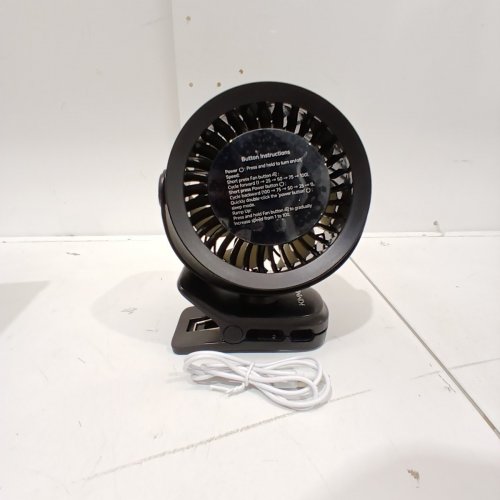 KIMMOO RECHARGEABLE MINI CLIP FAN - 6.9" - BLACK image 2