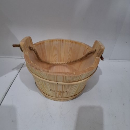 GMSXCC SAUNA WOODEN BUCKET - 7.5" X 10.9" - BROWN image 3