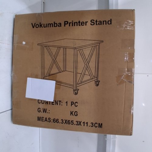 VOKUMBA 2-TIER PRINTER STAND CART WITH WHEELS - 150LBS CAPACITY - LARGE (23.6"W/L X 22.6" H) - WHITE (MODEL: A03WH) image 5