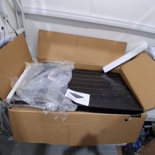 VEVOR HEAVY DUTY RUBBER THRESHOLD RAMP WITH 3 CABLE CHANNELS - 41.5" X 2FT X 3" - BLACK image 2